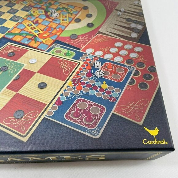 Cardinal Traditions 100 Game Gameboard Double Sided Chess Checker Family Holiday - Picture 5 of 12